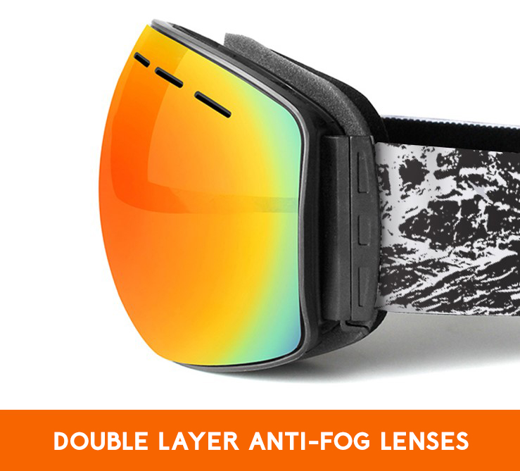 Matrix Aspen Prescription Ski and Snowboard Goggles Red - Dual Layer Anti Fog Lenses - Impact Resistance and UV Blocking Snow Glasses