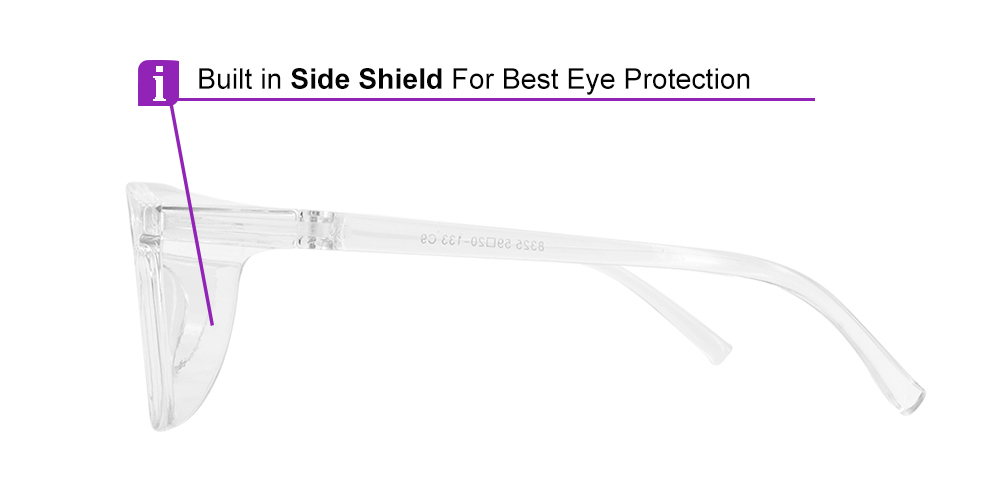 Fusion Seattle Prescription Safety Glasses Clear -- Best Protective Eyewear For Doctors, Nurses or Office Workers