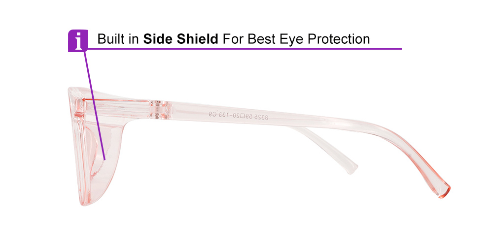 Fusion Seattle Prescription Safety Glasses Pink -- Best Protective Eyewear For Doctors, Nurses or Office Workers