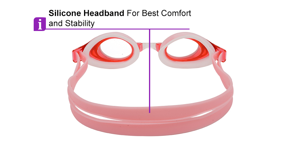 Pismo Prescription Swimming Goggle - Red Swimming Glasses - Nose Clip, Ear Plugs and Watertight Case Included