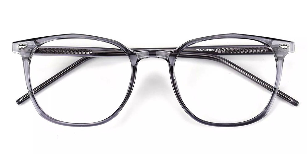 Knoxville Prescription Glasses - Light & Strong TR90 - Clear Grey