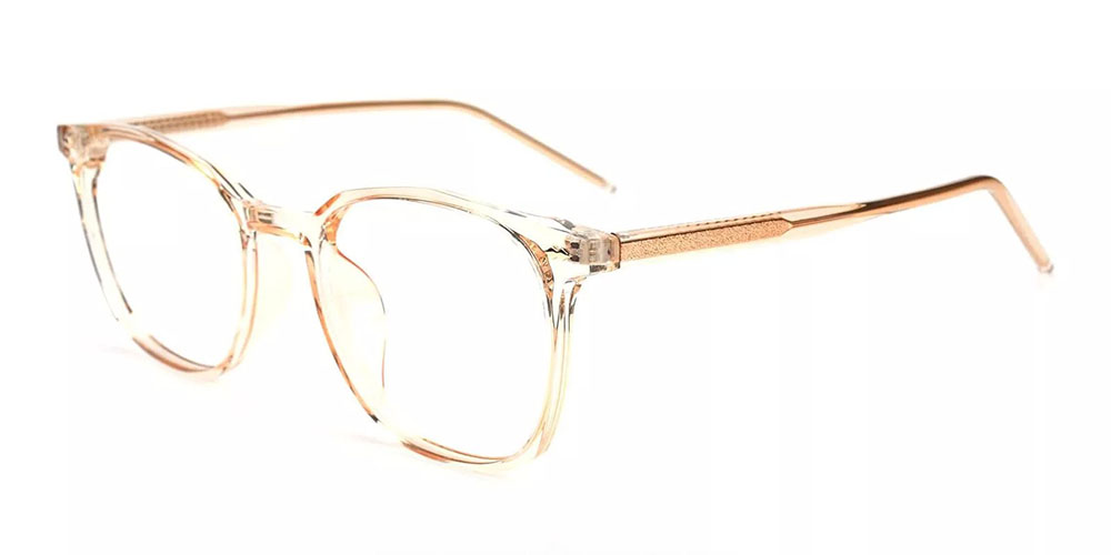 Knoxville Prescription Glasses - Light & Strong TR90 - Clear Gold