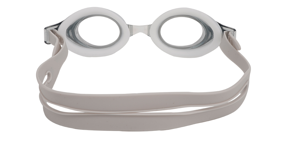 Pismo Prescription Swimming Goggle - Grey Swimming Glasses - Nose Clip, Ear Plugs and Watertight Case Included