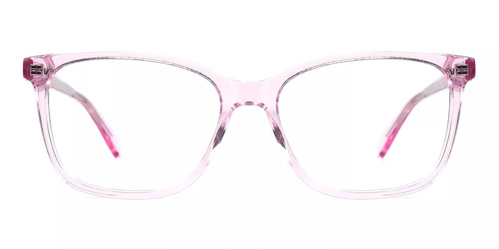  Lowell Prescription Glasses -- Hand Made Acetate -- Clear Pink