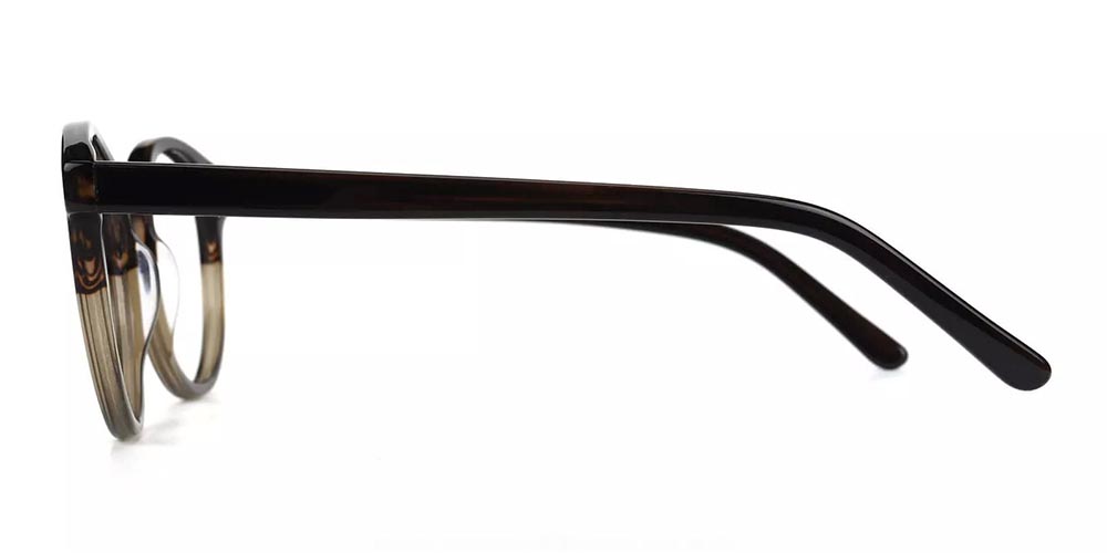 Newhall Polarized Clip On Prescription Sunglasses - Hand Made Acetate - Brown