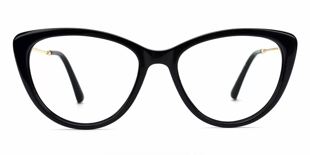 Aberdeen Cat Eye Prescription Glasses - Handmade Acetate - Black