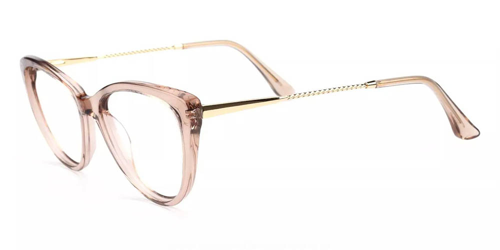Aberdeen Cat Eye Prescription Glasses - Handmade Acetate - Clear Pink