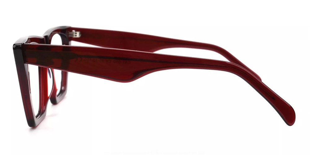 Concord Cat Eye Prescription Glasses - Handmade Acetate - Red