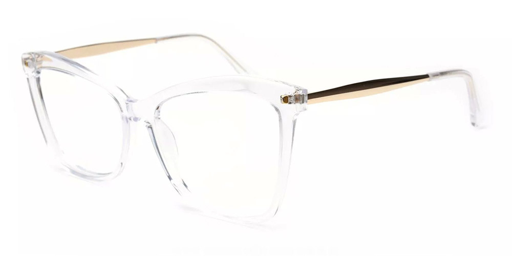 Visalia Cat Eye Prescription Glasses - Handmade Acetate - Clear
