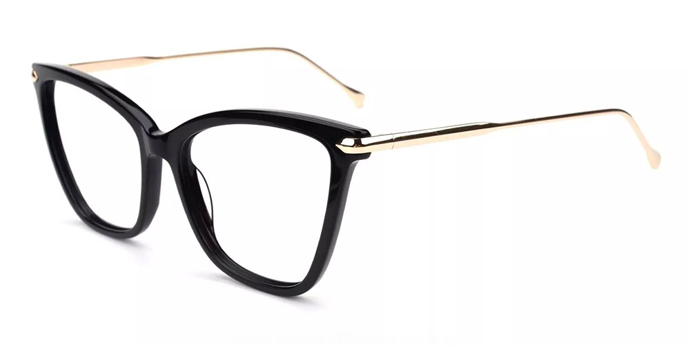 Hampton Cat Eye Prescription Glasses - Handmade Acetate - Black