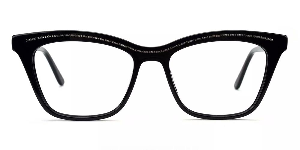 Roseville Cat Eye Prescription Glasses - Handmade Acetate - Black