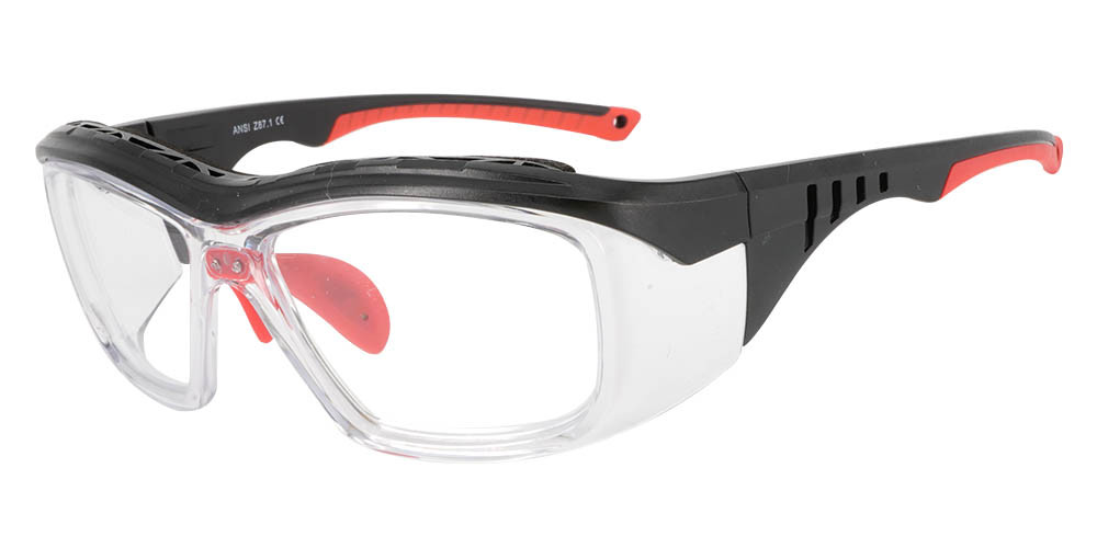 Fusion Omaha Prescription Safety Glasses Red Clear - - ANSI Z87.1 Certified Stamped