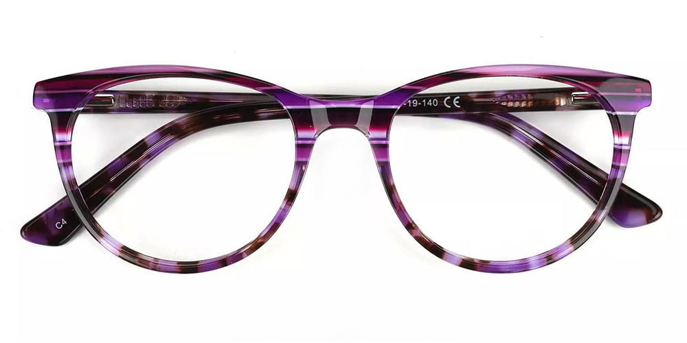 Athens Cat Eye Prescription Glasses - Handmade Acetate - Purple