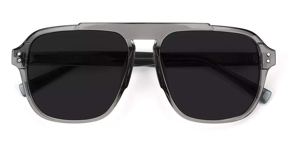 Manchester Aviator Sunglasses Clear Gray