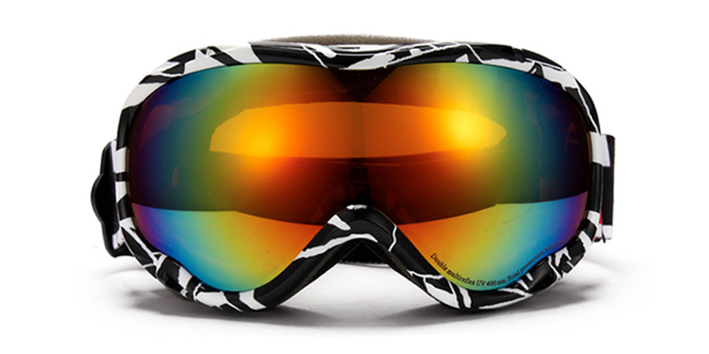 Matrix Anvik Prescription Ski and Snowboard Goggles Black White - Dual Layer Anti Fog Lenses - Impact Resistance and UV Blocking Snow Glasses
