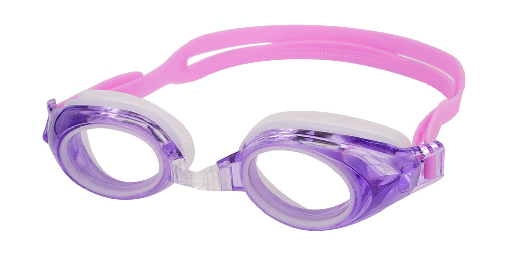 Pismo Prescription Swimming Goggle - Purple Swimming Glasses - Nose Clip, Ear Plugs and Watertight Case Included