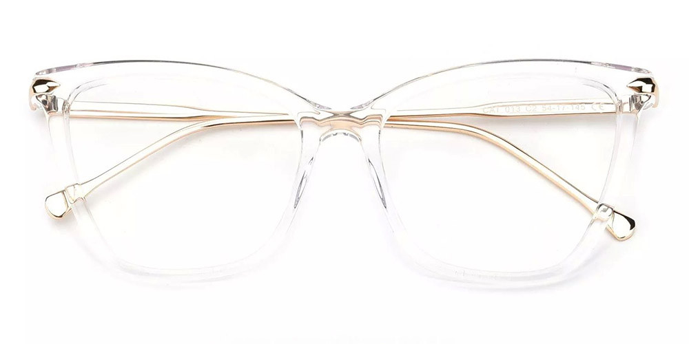 Hampton Cat Eye Prescription Glasses - Handmade Acetate - Clear