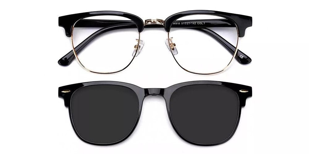 Ontario Polarized Clip On Prescription Sunglasses Black