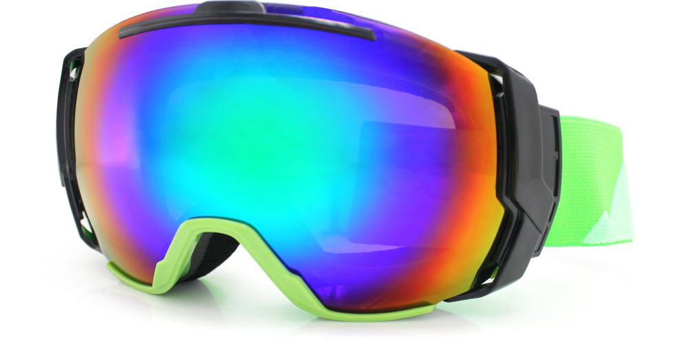 Fusion Keystone Prescription Ski and Snowboard Goggles Green - Dual Layer Anti Fog Lenses - Impact Resistance and UV Blocking Lenses