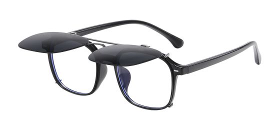 Geneva Prescription Eyeglasses - Polarized Clip On Sunglasses - Dual Detachable and Flip Up Design for Indoor Outdoor Use