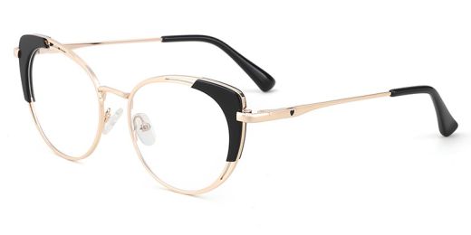Indio Cat Eye Prescription Glasses Black - Spring Hinge Eyeglasses