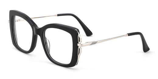 Aberdeen Cat Eye Prescription Glasses Black - Spring Hinge Eyeglasses