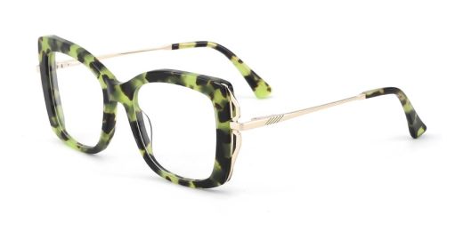 Aberdeen Cat Eye Prescription Glasses Green Demi - Spring Hinge Eyeglasses