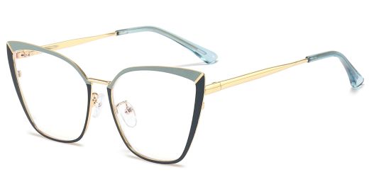 Catalina Cat Eye Prescription Eyeglasses Green - - Women Spring Hinge Glasses