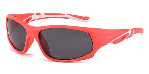 Amelia Red Prescription Sports Goggles For Kids - Bendable Impact Resistant  - Youth Soccer, Football, Basketball, Baseball Glasses 