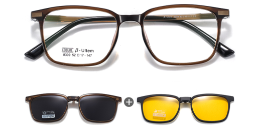 Evans Polarized Clip On Prescription Sunglasses and Eyeglasses 