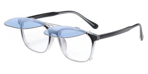 Ontario Prescription Eyeglasses - Polarized Clip On Sunglasses - Dual Detachable and Flip Up Design for Indoor Outdoor Use 