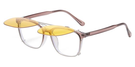 Covina Prescription Eyeglasses - Polarized Clip On Sunglasses - Dual Detachable and Flip Up Design for Indoor Outdoor Use 