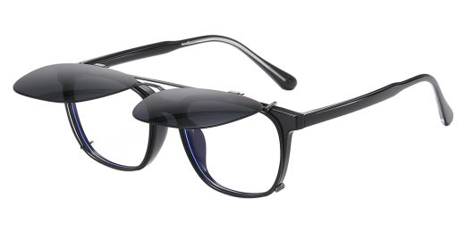 Delano Prescription Eyeglasses - Polarized Clip On Sunglasses - Dual Detachable and Flip Up Design for Indoor Outdoor Use 