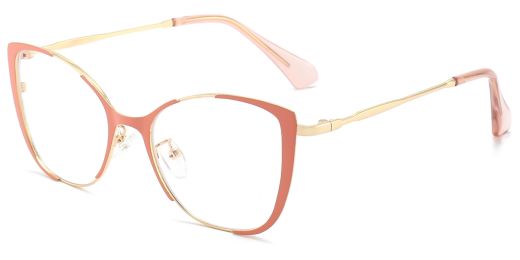 Melody Cat Eye Prescription Eyeglasses Pink - - Women Spring Hinge Glasses 