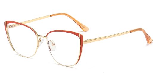 Upland Cat Eye Prescription Eyeglasses Red - - Women Spring Hinge Glasses 