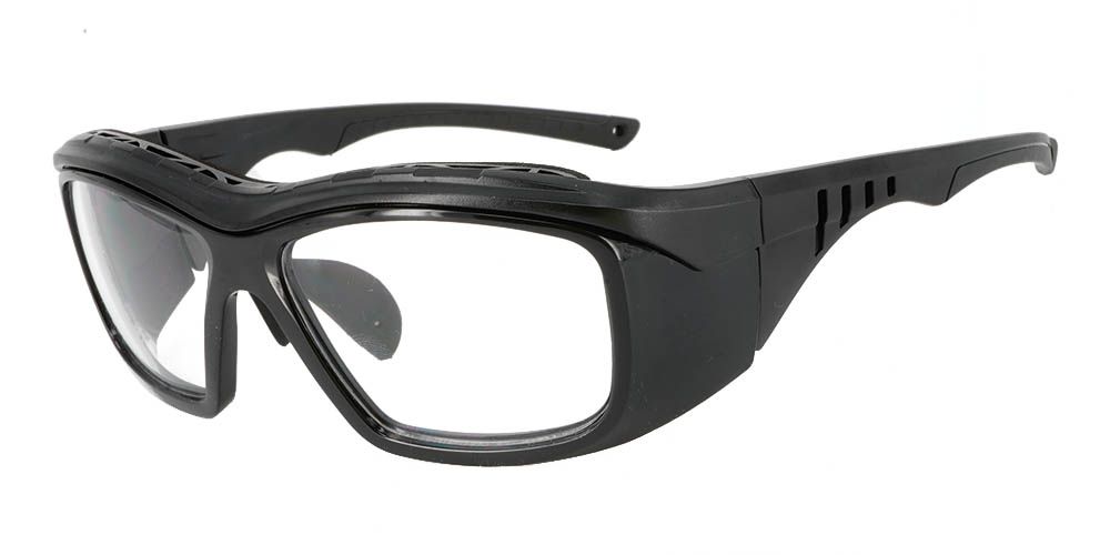 Fusion Omaha Prescription Safety Glasses Black - Wrap Around Rx