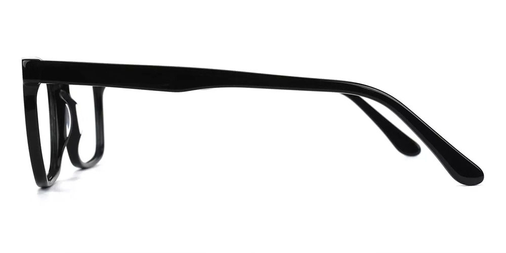 Quincy Prescription Glasses - Handmade Acetate - Black
