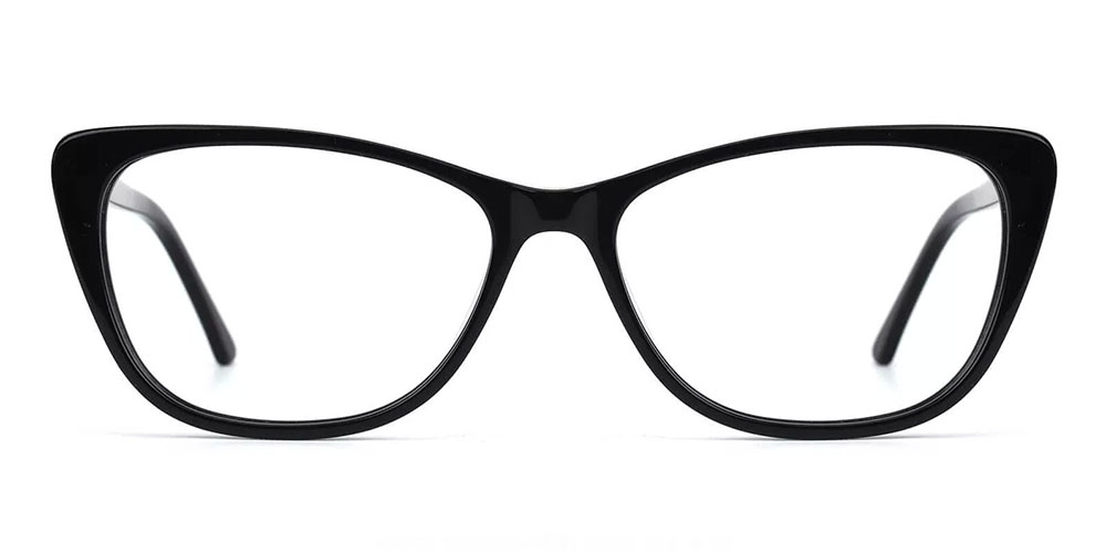 Tyler Cat Eye Prescription Glasses - Handmade Acetate - Black