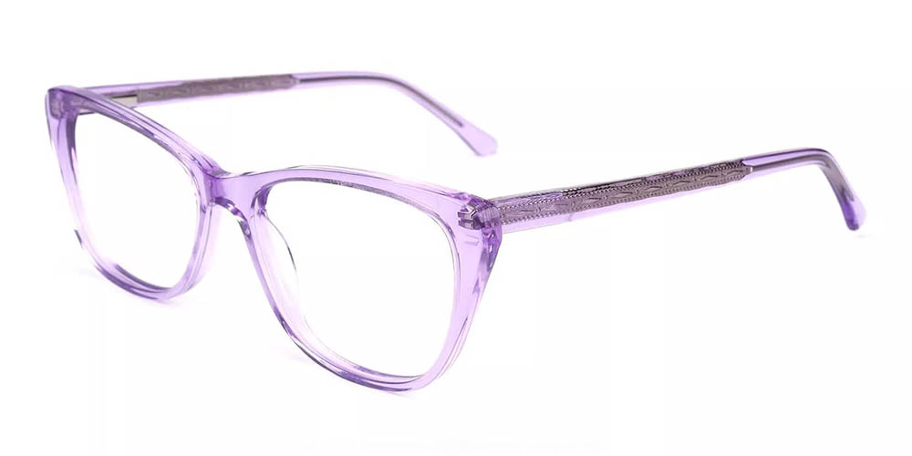Tyler Cat Eye Prescription Glasses - Handmade Acetate - Purple