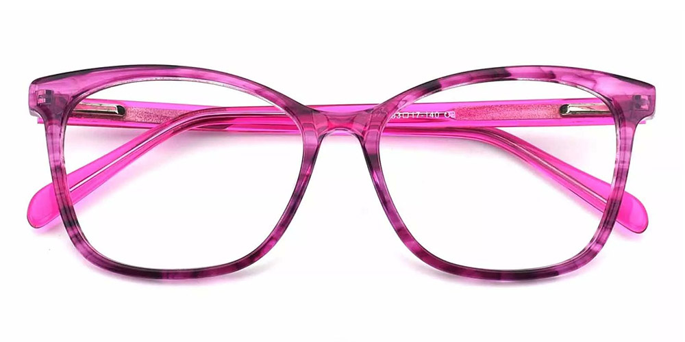 Benicia Cat Eye Prescription Glasses - Handmade Acetate - Red