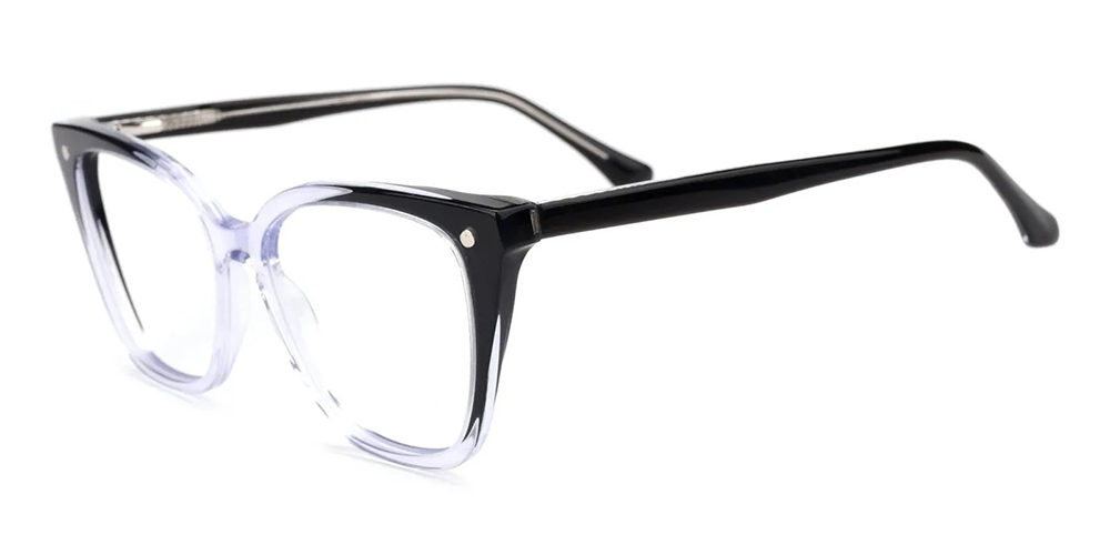 Dorris Polarized Clip On Rx Sunglasses For Women - Cat Eye Black Acetate