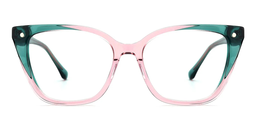 Dorris Polarized Clip On Rx Sunglasses For Women - Cat Eye Green Acetate