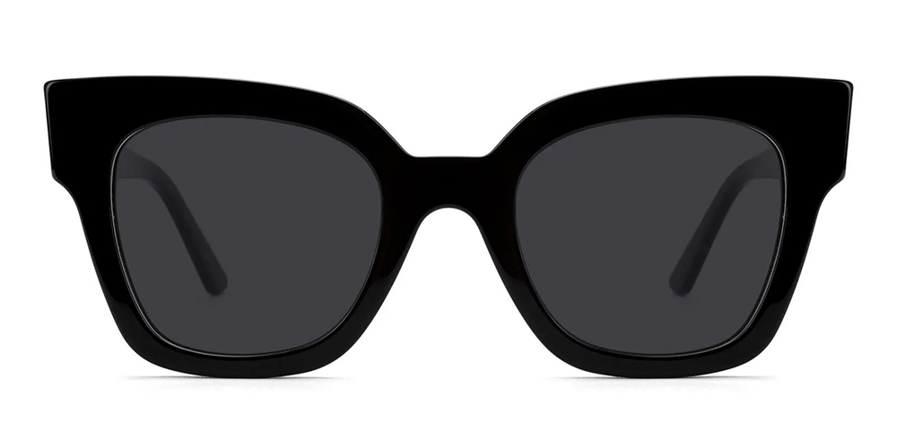 Etna Cat Eye Prescription Sunglasses Black Acetate For Women 