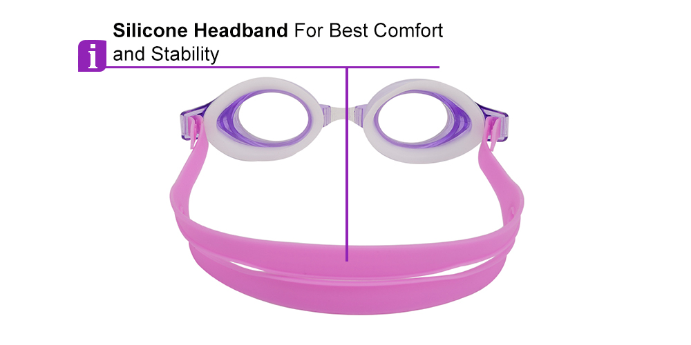 Pismo Prescription Swimming Goggle - Purple Swimming Glasses - Nose Clip, Ear Plugs and Watertight Case Included