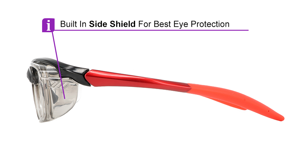Fusion Cascade Prescription Safety Glasses Black Red