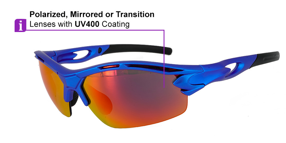 Wraparound Sport  Sunglasses Polarized UVA Ideal 4 Fishing B lenses. 