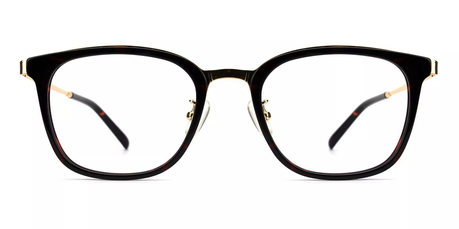 Vista Acetate Eyeglasses Black Demi Amber