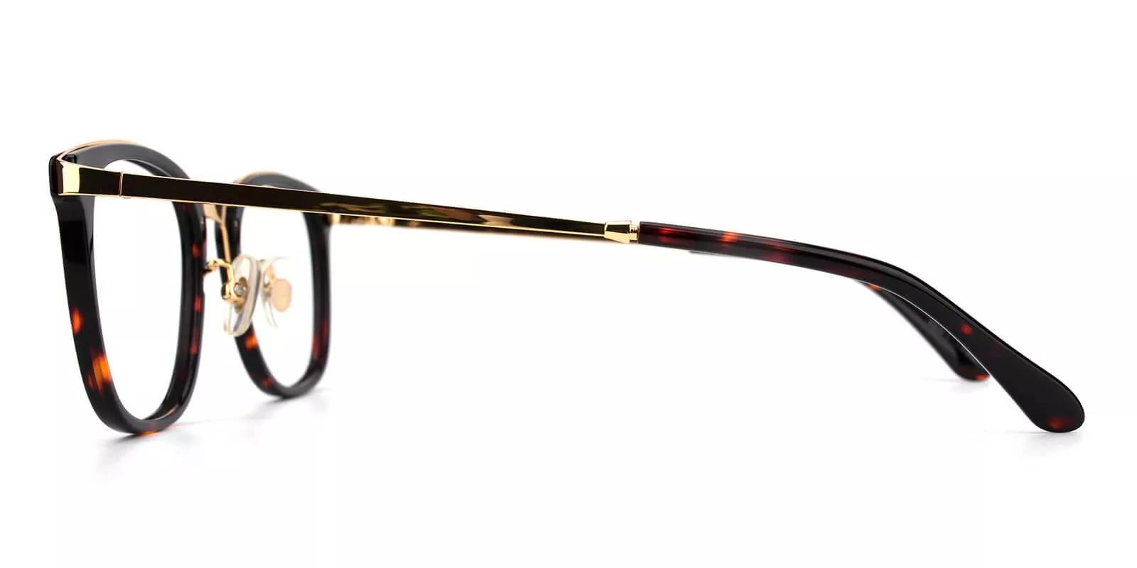 Vista Acetate Eyeglasses Black Demi Amber
