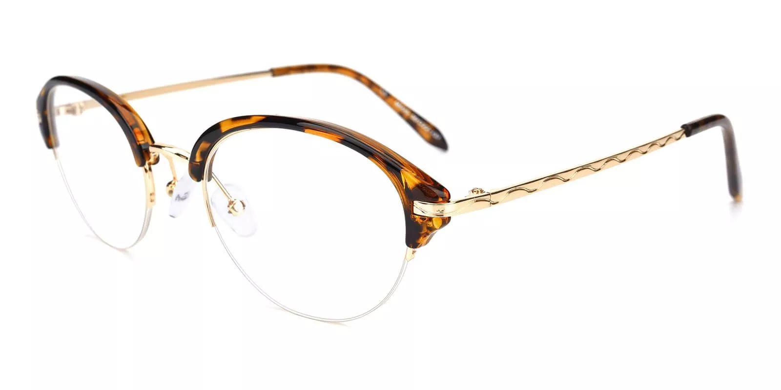 Burbank Half Rim Eyeglasses Demi Amber