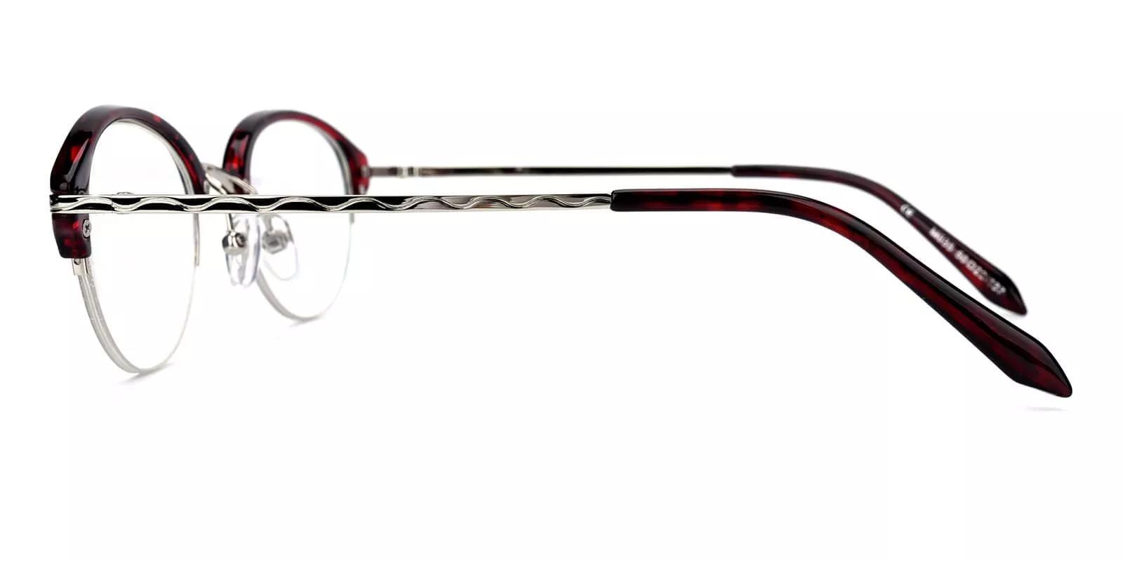 Burbank Half Rim Eyeglasses Red